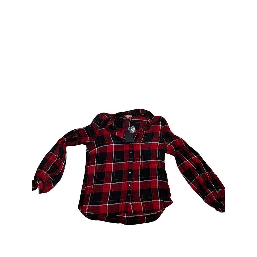 NWT Jane & Delancey Plaid Black Red shirt sz Large
